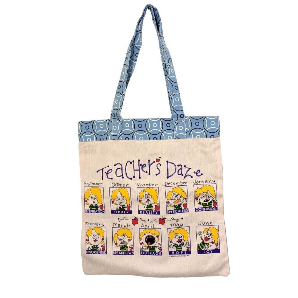 Teachers Canvas Tote Book Bag Graphics Funny Beige New Without Tags Gift Canada